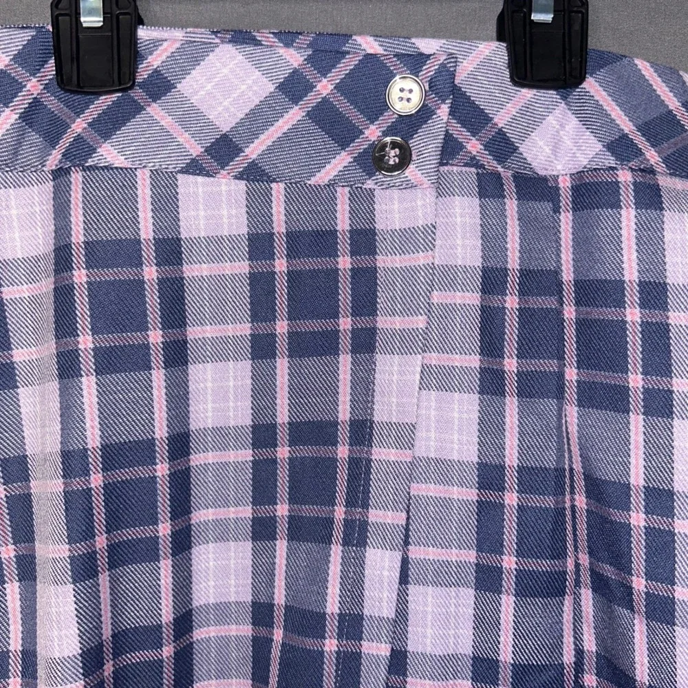 Justice Girls XL Plus 16P/18P Purple Plaid Pleated‎ Skort Built-In Shorts